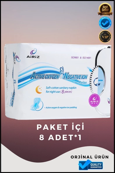 OverPazar 98 Adet Hijyenik Ped By Airiz Hijyenik Ped Kadın Pedi Active Oxygen & Negativeion - Resim 6