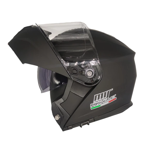 MTS M 966 MAT SİYAH ÇENE AÇILIR MOTOSİKLET KASK - 2