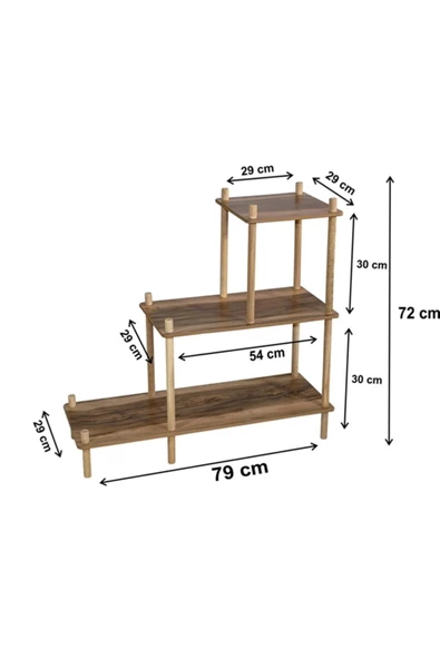 mehser Ahşap Çiçeklik Standı Saksılık Çiçeklik Sehpa Dekoratif Saksı Asudehome No:1 - 5