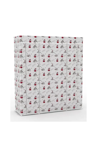 ilhanhome Çift Yandan Raflı Güçlendirilmiş Pvc Profilli Bez Dolap Süper Gardırop - 2