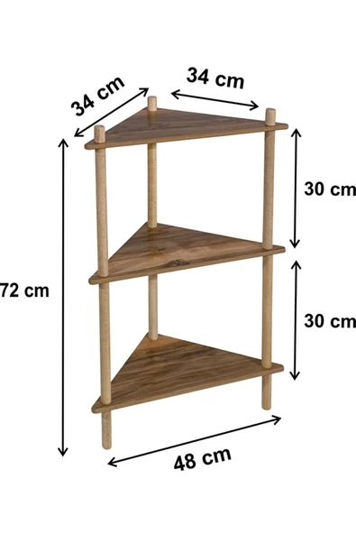 ilhanhome Saksı Standı Bahçe 3 Raflı Saksılık Çiçek Rafı Ahşap Saksılık Çiçeklik No4 - Resim 3