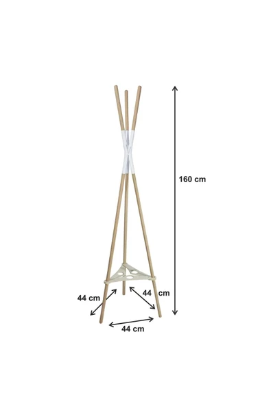 ilhanhome Ayaklı Elbise Askısı-Ahşap Tasarım Portmanto - 4