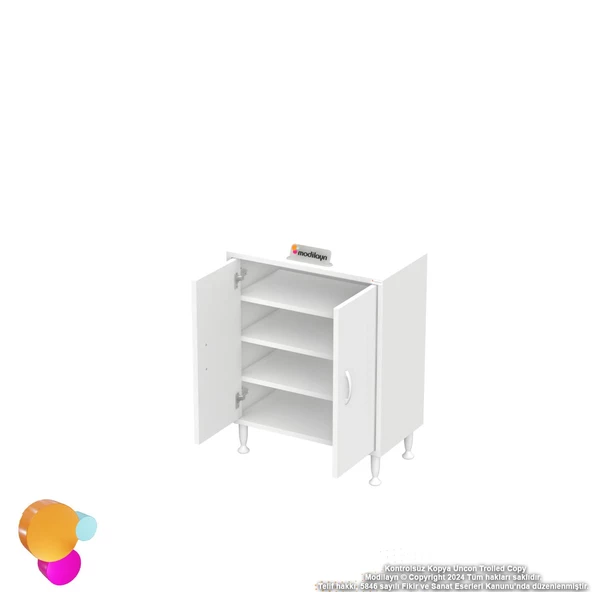 Modilayn SÖKE Küçük Alanlar İçin Akıllı Çözümler 60x75x32,5 cm’ lik 2 Kapaklı 4 Göz Raf Dolap - Resim 7