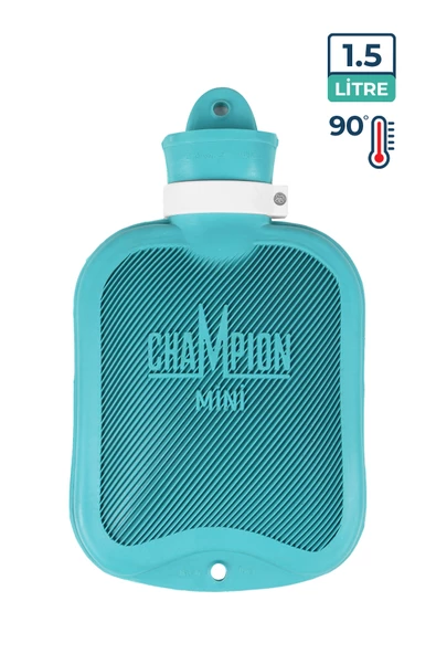 Champion Kauçuk Termofor Mini Sıcak Su Torbası, Kokusuz Sıcak Su Torbası Mavi 1,5 L