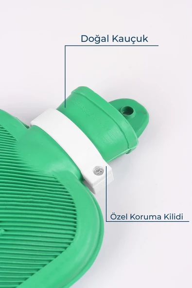 Champion Kauçuk Termofor Mini Sıcak Su Torbası, Kokusuz Sıcak Su Torbası Yeşili 1,5 L - 3