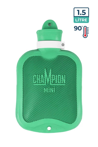 Champion Kauçuk Termofor Mini Sıcak Su Torbası, Kokusuz Sıcak Su Torbası Yeşili 1,5 L