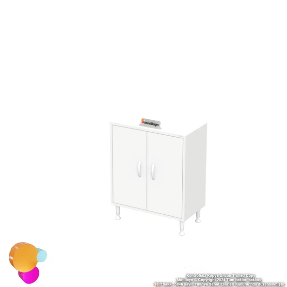 Modilayn SÖKE Küçük Alanlar İçin Akıllı Çözümler 65x75x32,5 cm’ lik 2 Kapaklı 2 Göz Raf Dolap - Resim 8
