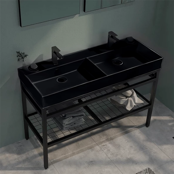 Orka Capetown 120 cm Siyah Banyo Dolabı Takımı - Resim 2