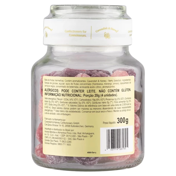Cavendish & Harvey Mixed Berry Hard Candy Drops/Karışık Orman Meyve Aromalı Şeker Cam Kavanoz 300 g - 3
