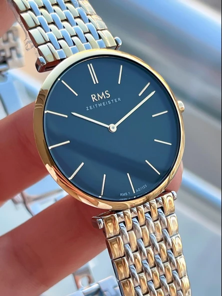 Rms Romanson 2 Yıl Garantili Çelik Kordon Çelik Kasa 5 Atm Suya Dayanıklı Erkek Kol Saati AG1123.12 - Resim 3