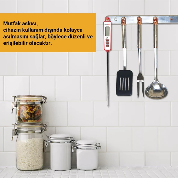 ThermoPro TP-01S LED Ekran Daldırma/Saplama Gıda Pişirme Termometresi-Beyaz - 5