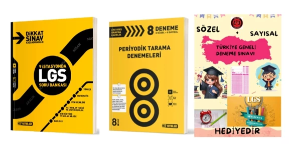 HIZ YAYINLARI 9 İSTASYONDA LGS TÜM DERSLER SORU BANKASI + LGS PERİYOTİK 8'Lİ GENEL DENEME + HEDİYE ürün görseli