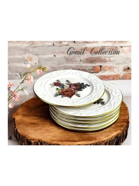Gönül GNL 4554 Amelie Seramik Pasta Tabağı 26 cm 6'lı ürün görseli 1