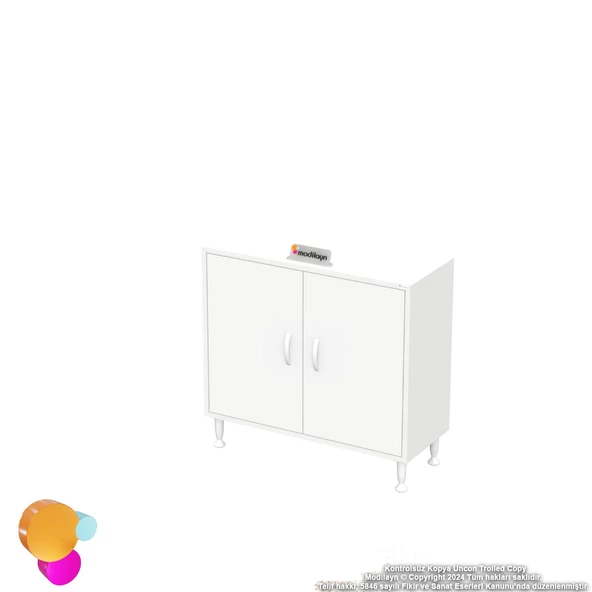 Modilayn SÖKE Küçük Alanlar İçin Akıllı Çözümler 70x75x32,5 cm’ lik 2 Kapaklı 3 Göz Raf Dolap - 8