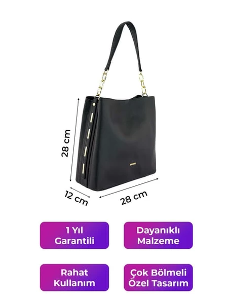 Kriste Bell Kadın Çanta Platin- Siyah 7129 - 2
