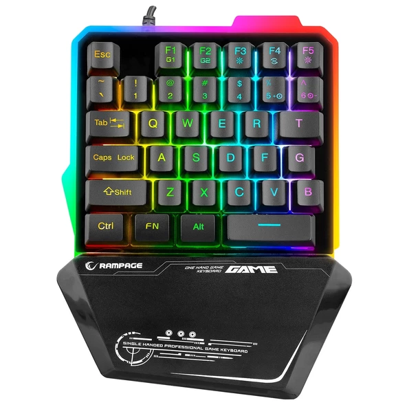 Klavye Oyuncu Gaming Mini Rgb Rampage KB-R24