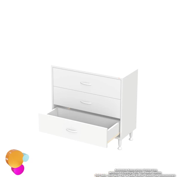 Modilayn SÖKE 3'lü Çekmece Banyo Dolabı 70x75x32,5 cm’ lik Çok Yönlü Çekmecelerle Daha Düzenli - Resim 7