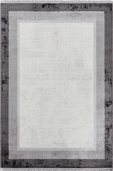 Dark Dk002g Gri Halı Antrasit Kenar Çerçeveli Akrilik Tozuaz Modern Salon Halısı Yatak Odası 234 X 340 A.GRI-K.GRI