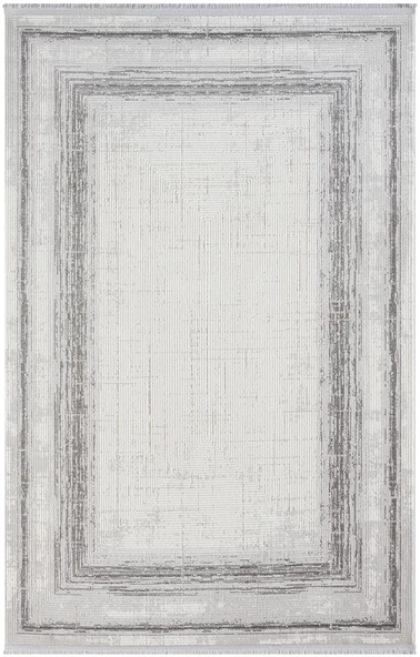 Dark Dk018g Gri Halı Antrasit Detaylı Akrilik Tozuaz Modern Salon Halısı Yatak Odası Halısı Koridor 156 X 230 A.GRI-K.GRI