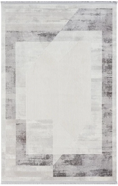 Dark Dk014g Gri Halı Antrasit Geometrik Detaylı Akrilik Tozuaz Modern Salon Halısı Yatak Odası 116 X 180 A.GRI-K.GRI