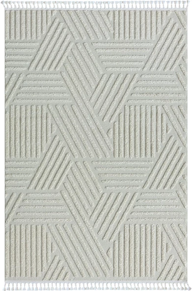 Loop Lp001a Beyaz Halı Dekoratif Sisal Bukle Tozsuz Antialerjik Salon Halısı Yatak Odası Koridor 160 X 230 BEYAZ