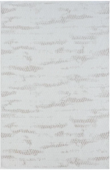 Lotus Plus 08583a Beyaz Halı Bej Detaylı Ince Akrilik Tozuaz Salon Halısı Yatak Odası Halısı Koridor 116 X 180 BEYAZ
