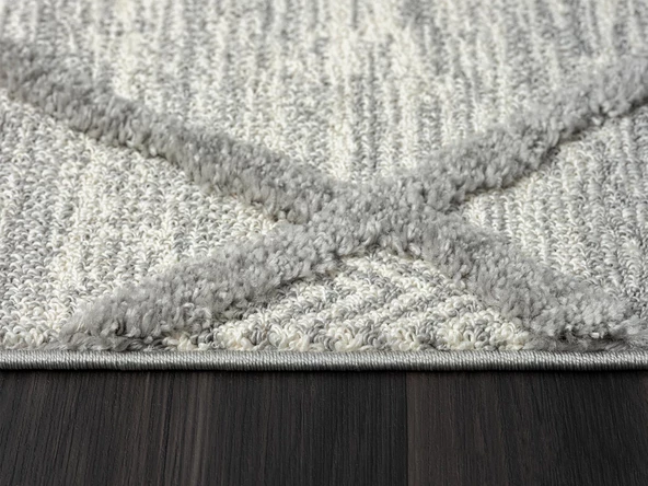 Loop Lp002a Gri Halı Dekoratif Sisal Bukle Tozsuz Antialerjik Salon Halısı Yatak Odası Iskandinav 160 X 230 GRI - Resim 5