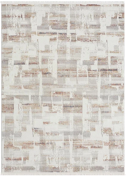 Lotus 8576 Gri Halı Renkli Detay Modern Desenli İnce Akrilik Tozuaz Salon Halısı Yatak Odası Koridor 120 X 180 RENKLI