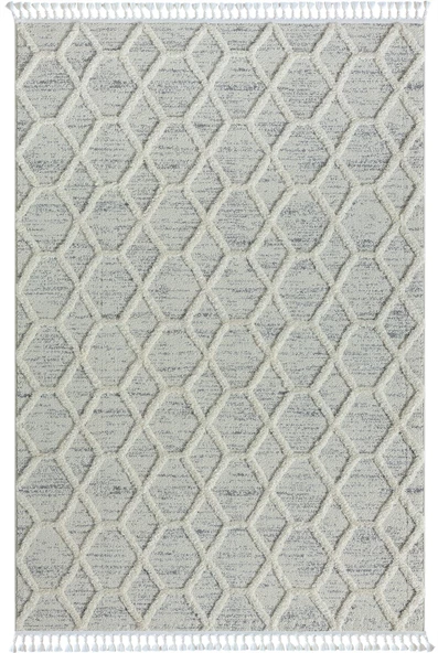 Loop Lp004a Beyaz Halı Dekoratif Sisal Bukle Tozsuz Antialerjik Salon Halısı Yatak Odası Koridor 100 X 300 BEYAZ