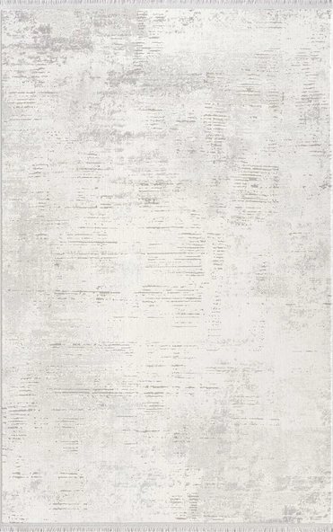 Lotus 8563 Açık Gri Halı Gri Detaylı Modern Ince Akrilik Tozuaz Salon Halısı Yatak Odası Koridor 150 X 230 GRI