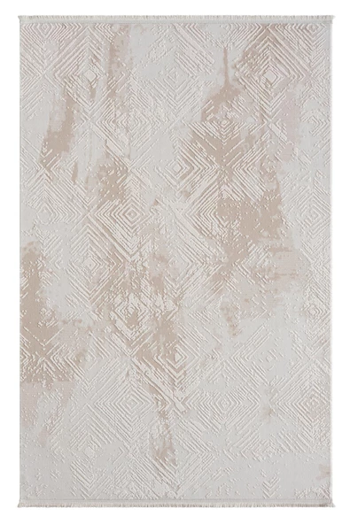Kaftan Kf007b Bej Halı Geometrik Kabartma Desenli Akrilik Halı Tozuaz Salon Halısı Yatak Odası
 156 X 230 KREM-BEJ