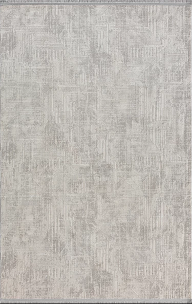 Kaftan Kf005g Bej Halı Kabartma Desenli Akrilik Halı Tozuaz Salon Halısı Yatak Odası Halısı Koridor 156 X 230 KREM-A.GRI