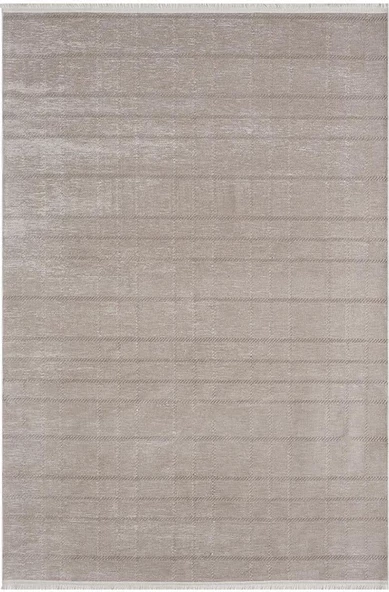 Lenda Ld001a Vizon Bej Kilim Çizgi Detaylı Ince Antialerjik Kaymaz Taban Makinada Yıkanabilir Halı 80 X 150 VIZON