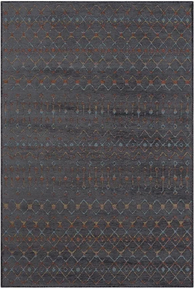 Lenda Ld003a Antrasit Kilim Renkli Detaylı Ince Antialerjik Kaymaz Taban Makinada Yıkanabilir Salon 120 X 180 ANTRASIT-RENKLI