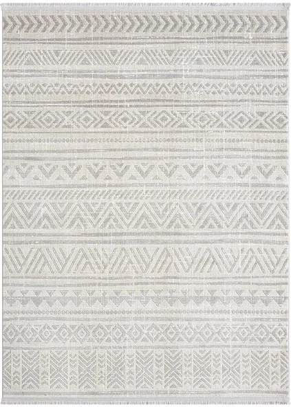 Lotus 8575 Gri Halı iskandinav Desenli Modern İnce Akrilik Tozuaz Salon Halısı Yatak Odası Koridor 120 X 180 GRI