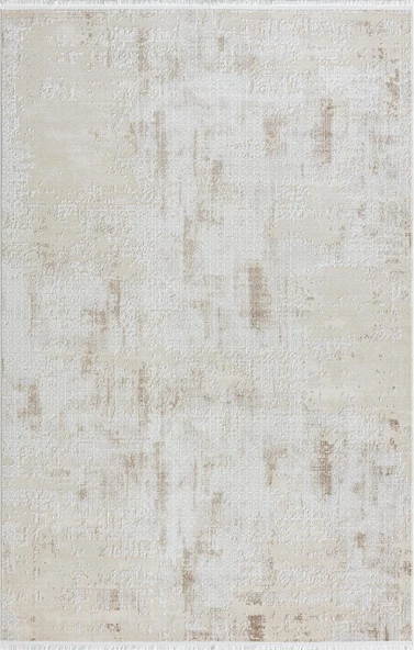 Prag Pr005a Krem Halı Bej Detaylı Özel Iplik Parlak Ince Modern Salon Halısı Yatak Odası Koridor 190 X 290 KREM