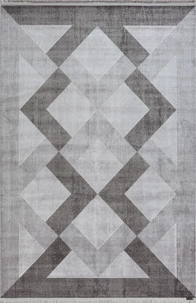 Trend 4102 Gri Akrilik Pamuk Yumuşak Modern Mutfak Yatak Odası Salon Oturma Halısı 114 X 180 A.GRI-K.GRI