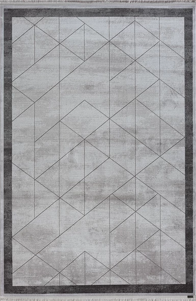 Trend 4103 Akrilik Pamuk Yumuşak Modern Mutfak Yatak Odası Salon Oturma Halısı 152 X 230 A.GRI-K.GRI