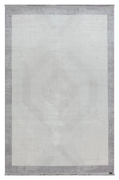 Trend Tr005a Gri Akrilik Pamuk Yumuşak Modern Mutfak Yatak Odası Salon Oturma Odası Halısı 76 X 150 KREM-GRI