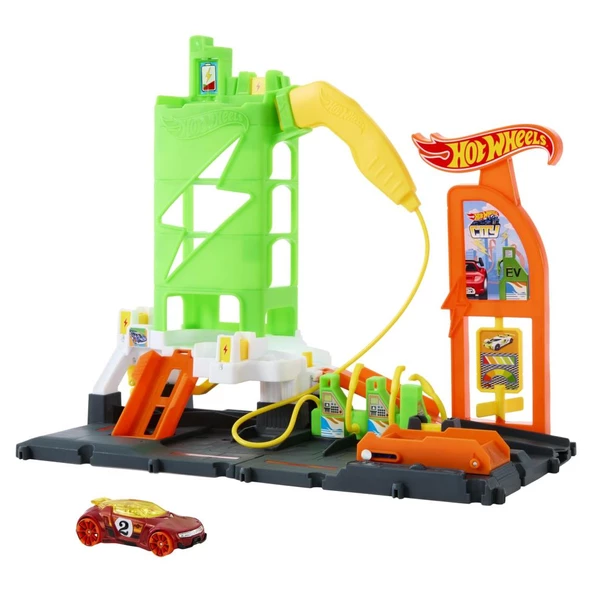 Mattel Hot Wheels Elektrikli Araç Şarj İstasyonu Oyun Seti HTN79 - 2
