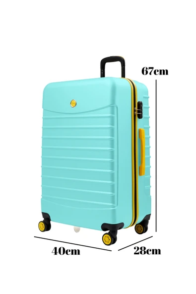 Orta Boy Valiz 4x2 Teker Su Yeşili 1168 - Resim 4