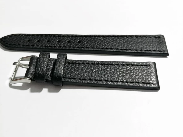 Fado&Her Saate Uyumlu  Siyah    Hakiki  Deri Saat Kordonu 18  mm  (105 ) - Resim 4