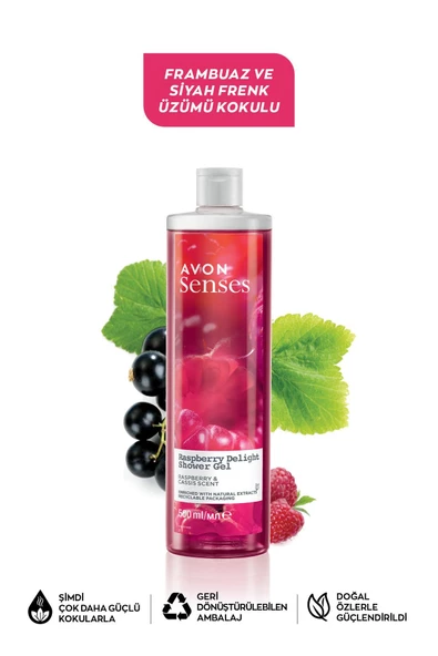 Senses Rapsberry Delight Frambuaz Ve Frenk Üzümü Kokulu Duş Jeli 500 Ml. - Resim 2