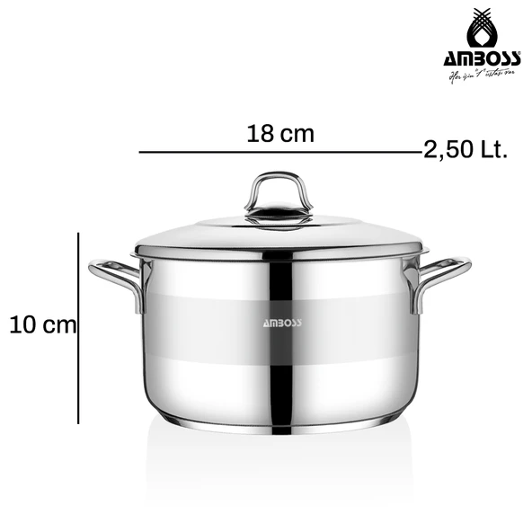 Saphire Paslanmaz Çelik 18 cm Çelik Kapaklı Derin Tencere - Resim 5