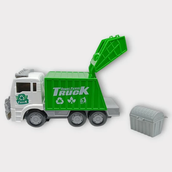 İş Makinaları Işıklı Sesli Çarp Dön 30cm - Çöp Kamyonu - 2