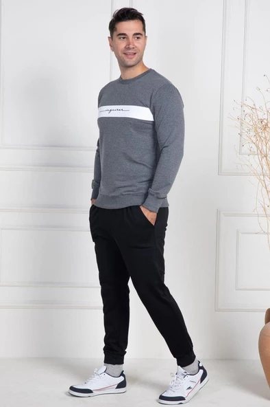 Mecit 2976 Gri İki İp Örme Spor Model Erkek Pijama Takımı - 2