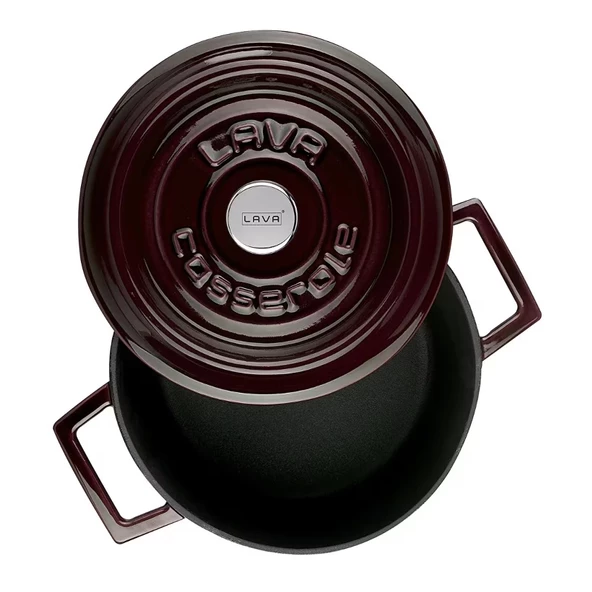 Lava Trendy Premium Serisi Demir Döküm Derin Tencere 20 Cm Majolika Mor - Resim 2