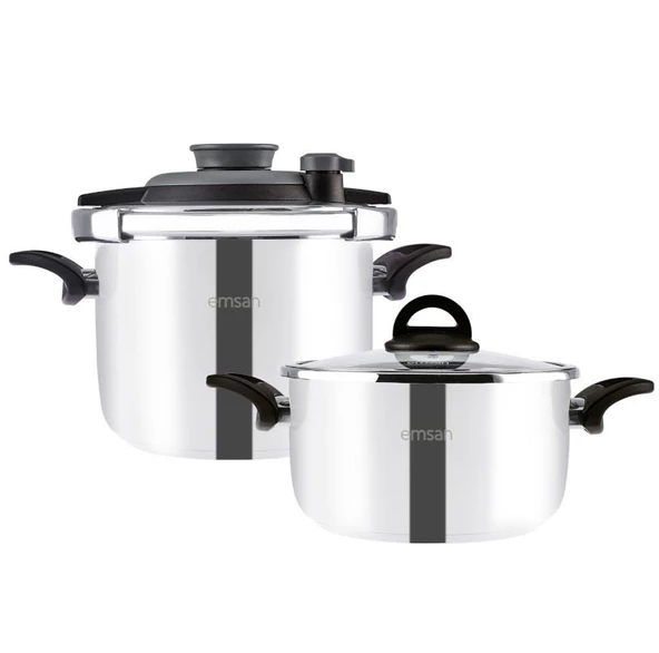 Emsan Vera 4+6Lt Siyah Düdüklü Tencere - 2