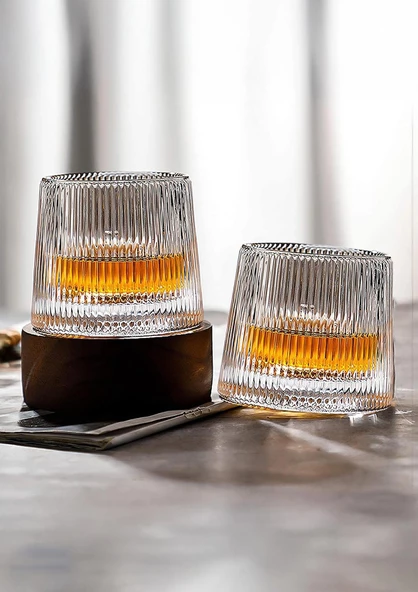 JAPAN 2li Karıştırıcı Kokteyl Bardağı - Meşrubat Bardak Takımı - Dönme Mekanizmalı- 150 ML