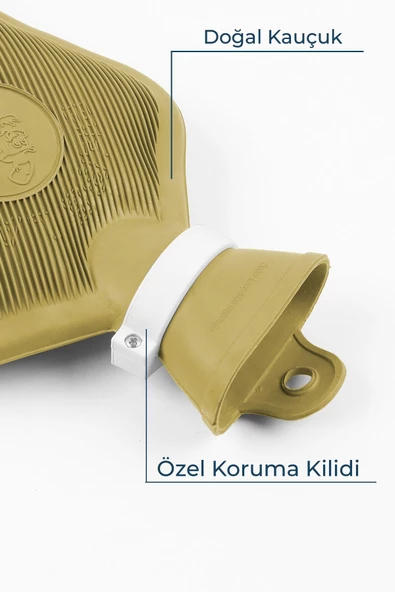 Bebelav Adalılar Kauçuk Termofor  Sıcak Su Torbası Krem 2 L - 3